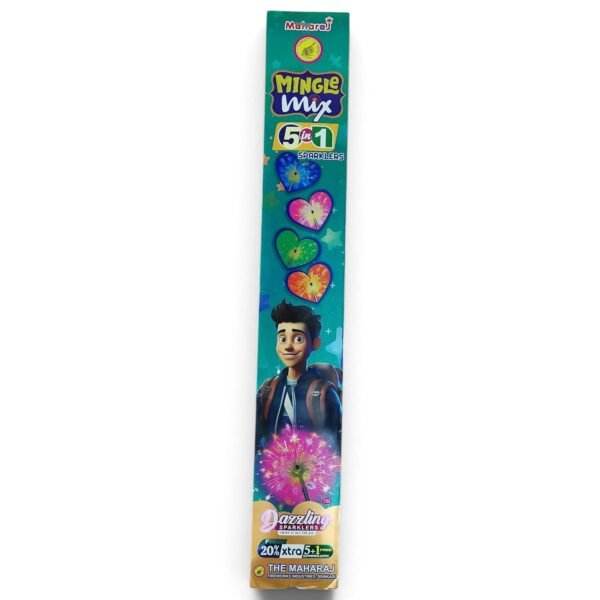 75cm Mingle Mix 5in1 Sparklers (Multicolour 5Pcs + 1Pc Free)